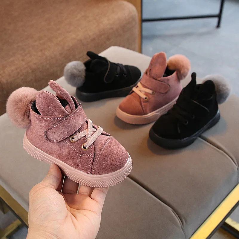 Милые осенне зимние ботинки для девочек модные однотонные ботильоны с застежкой