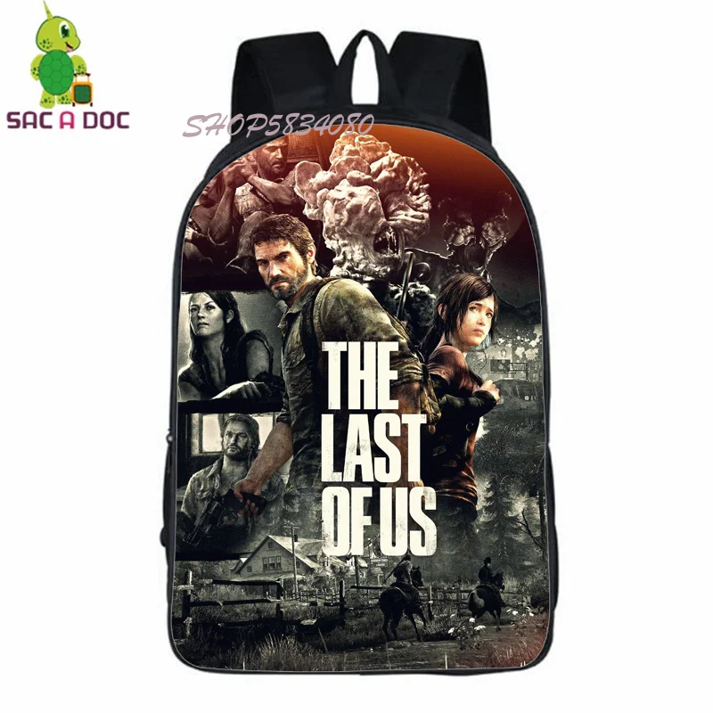 

Hot The Last of Us Part 2 Canvas Schoolbag Cartoon Anime Backpack Teens Game Print Bookbag Kids Daily Rucksack Children Mochila