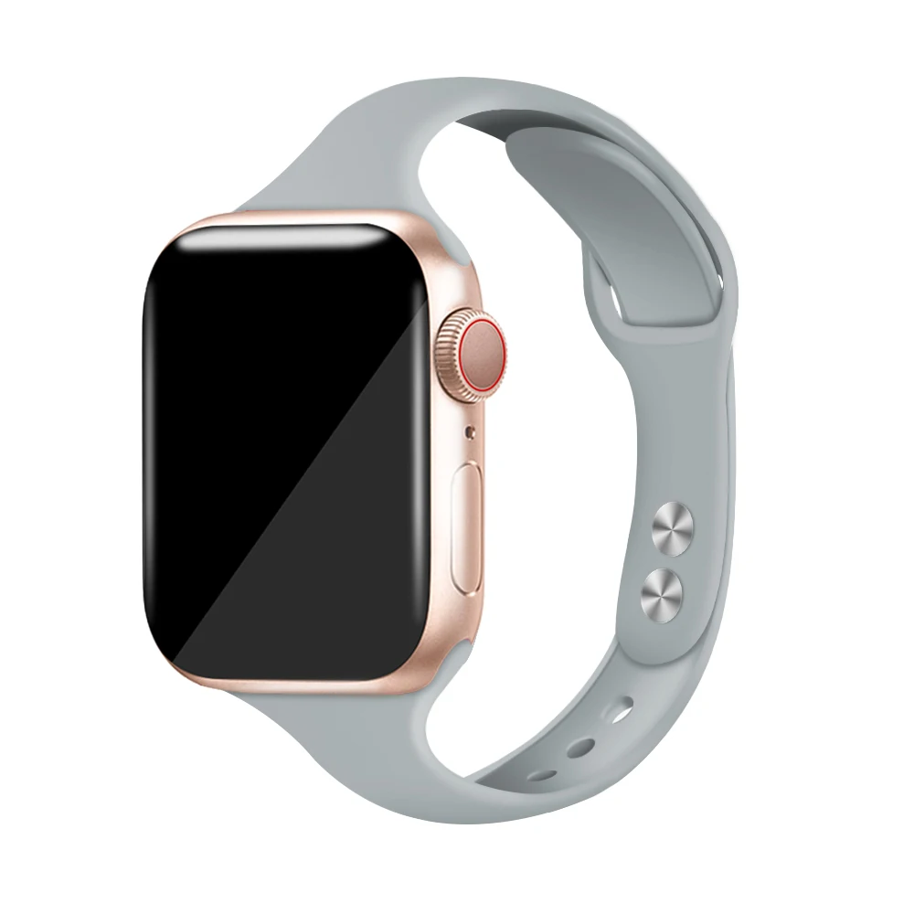 Cloud ash Ремешок для часов для Apple 38 мм 42 мм iWatch 5 Band 44 мм 40 мм спортивный силиконовый браслет для часов Apple 4 3 2 1 Аксессуары - Цвет ремешка: Cloud ash