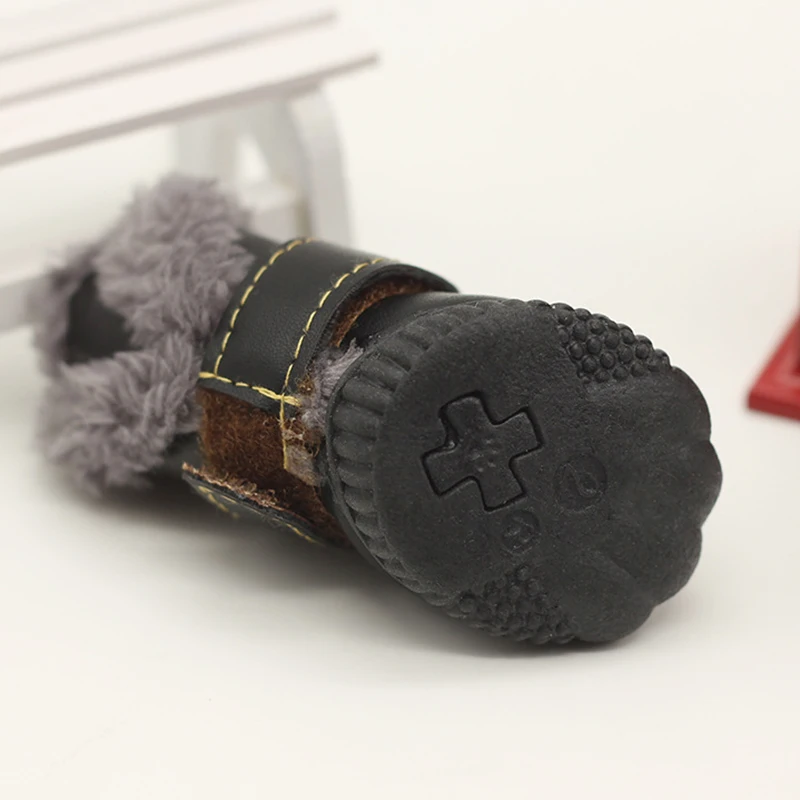 Ботинки для собак зимние супер теплые 4 шт./компл. ботинки хлопковая нескользящая