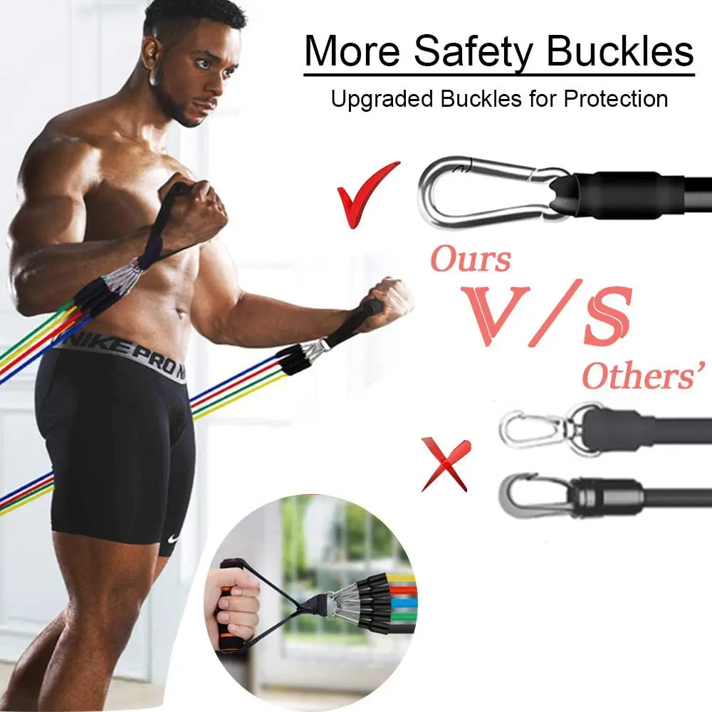 11 шт./компл. латексные Эспандеры набор с ручками для тренировки мышц силовых