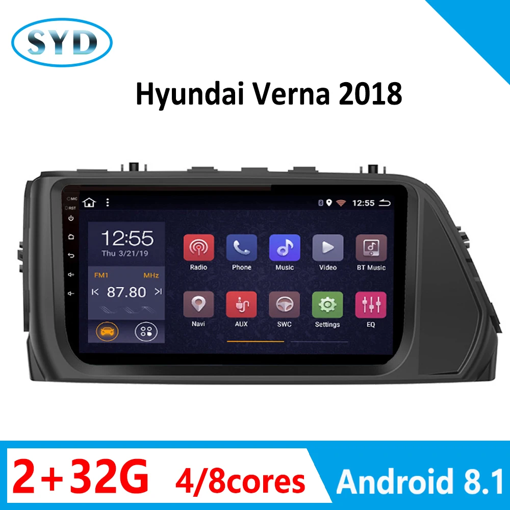 Автомобильная магнитола для hyundai Verna 2018 стерео головное устройство 2G + 32G Android 8 1 9