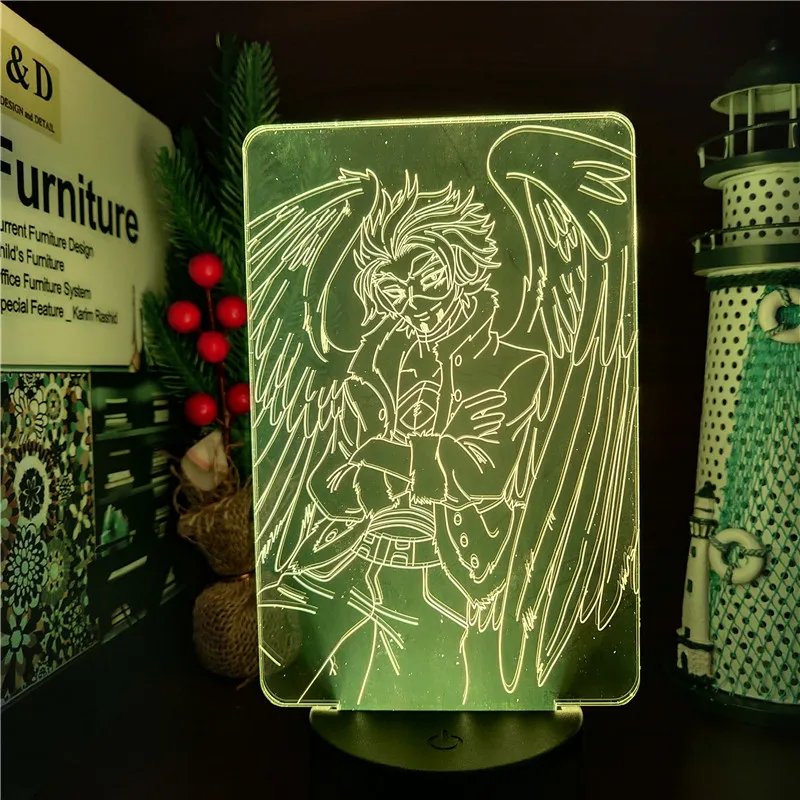 

Боку нет героев Академии мой герой Академия Hawks 3D Светодиодная лампа с изменением цвета ночники настольная лампа для домашнего декора