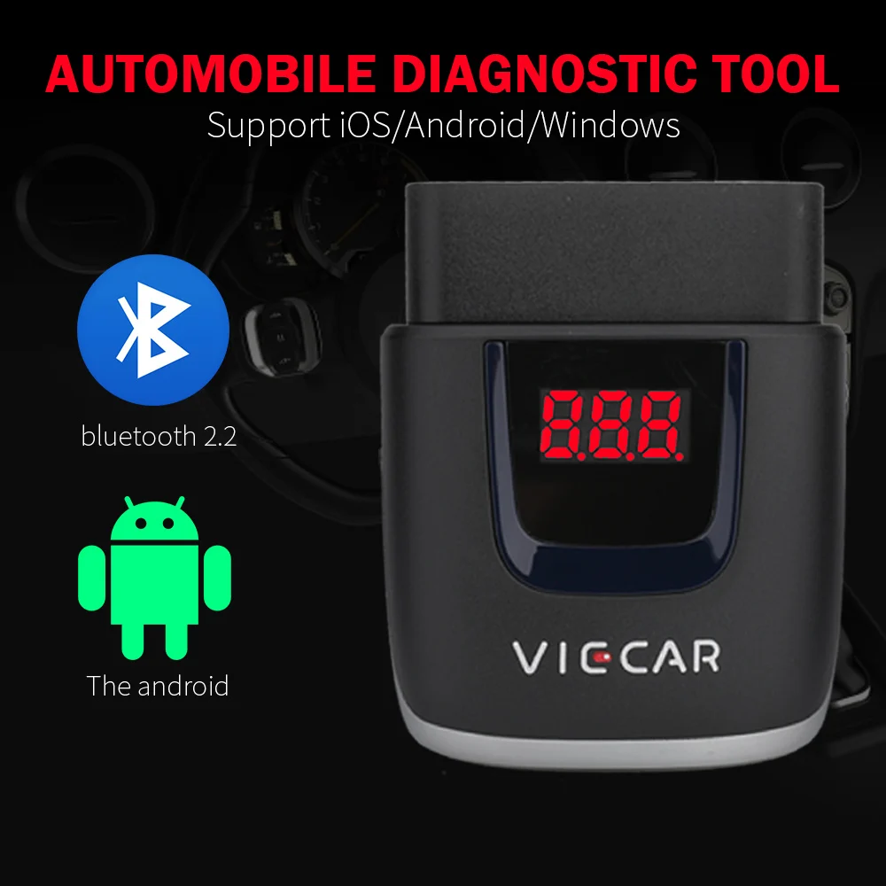 Диагностический сканер VIECAR OBD2 Elm327 V2.1 V2.2 V1.5 Bluetooth Wi-Fi Type-C подключение для iOS Android