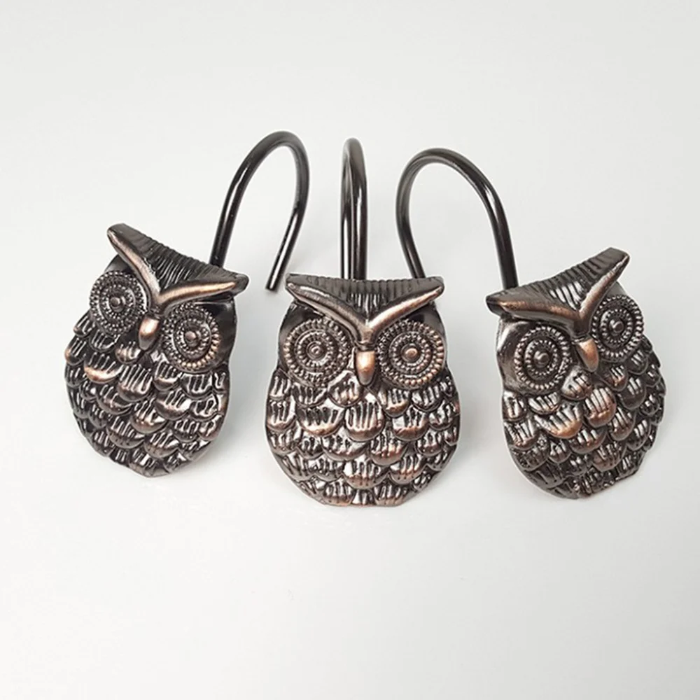 

12pcs European Retro Owl Shaped Fashion Curtain Wall Hooks Curtain Buckles Hooks Nordic Home Decoration Curtain Accessories