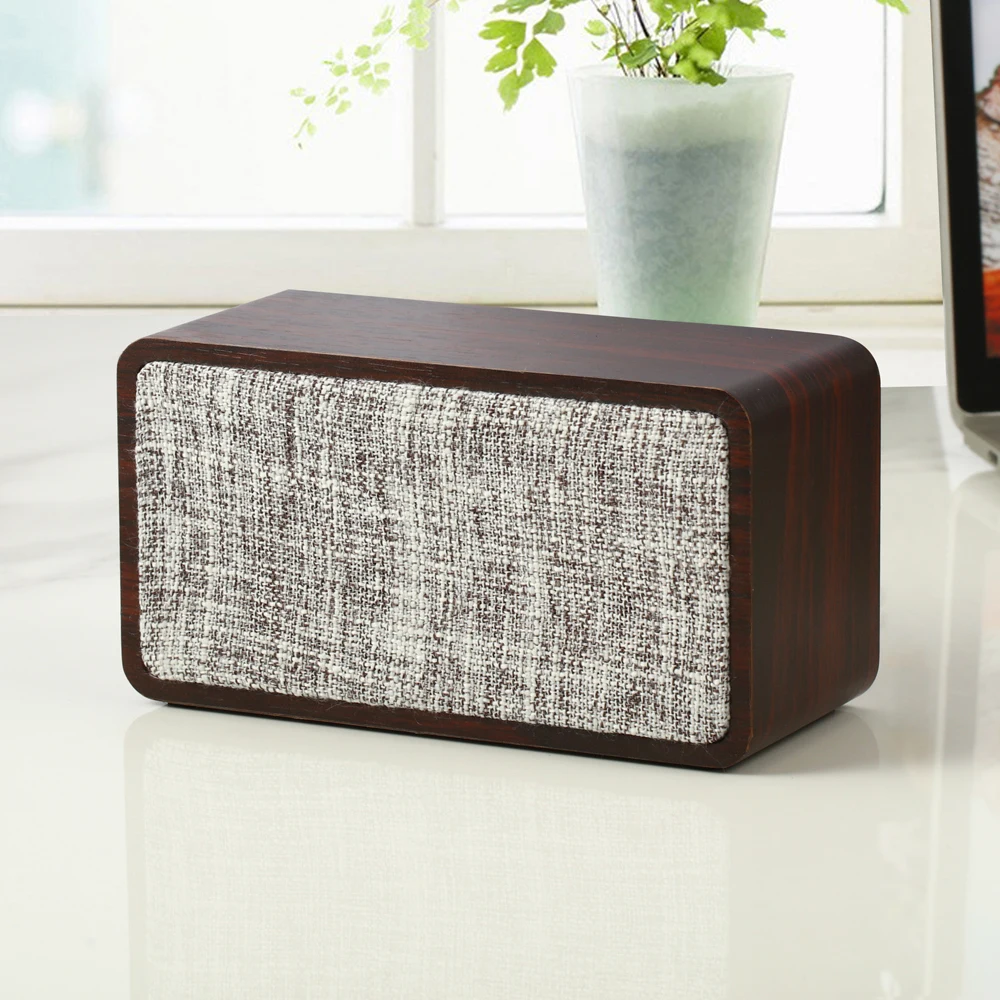 

Cloth Wooden Bluetooth Speaker 1200mAh Dual Horn 6W Wireless Subwoofer Portable Bass Column Home Living Speakers