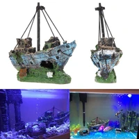 aquarium jewelry shipwreck resin pirate ship fish tank landscaping fish and shrimp shelter cave decoration crafts pet supplies