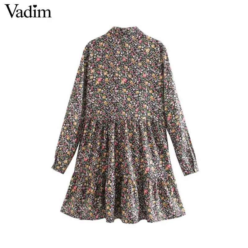 Женское элегантное платье vadim с цветочным принтом рубашка длинным рукавом и