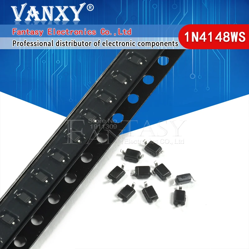 100pcs sod323 поверхностный монтаж smd маленькие сигнальные диоды T4 1N4148WS | Электронные