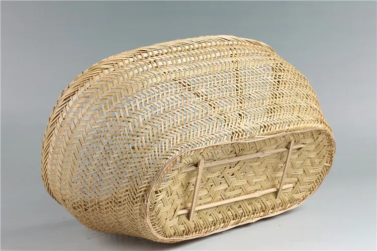 Круглая Большая бамбуковая плетеная корзина, солома из ротанга, ручной работы, органайзер, корзины для хранения хлеба, фруктов, белья, Panier Osier, пикника