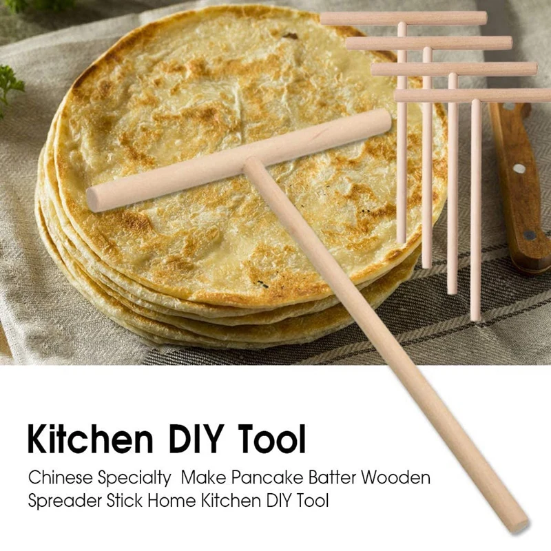 WSFS Горячая 4 шт Т Форма блинная машина палка с деревянным разбрасывателем