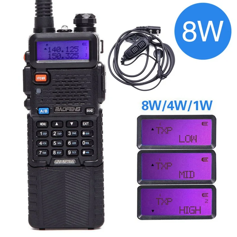 Портативная рация Baofeng профессиональная радиостанция CB 8 Вт Pofung UV5R HF