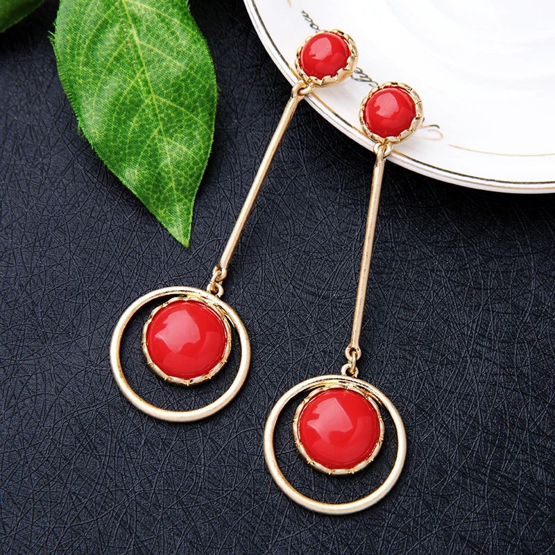 Женские серьги-подвески в стиле ретро Uer сережки из полимера с кристаллами