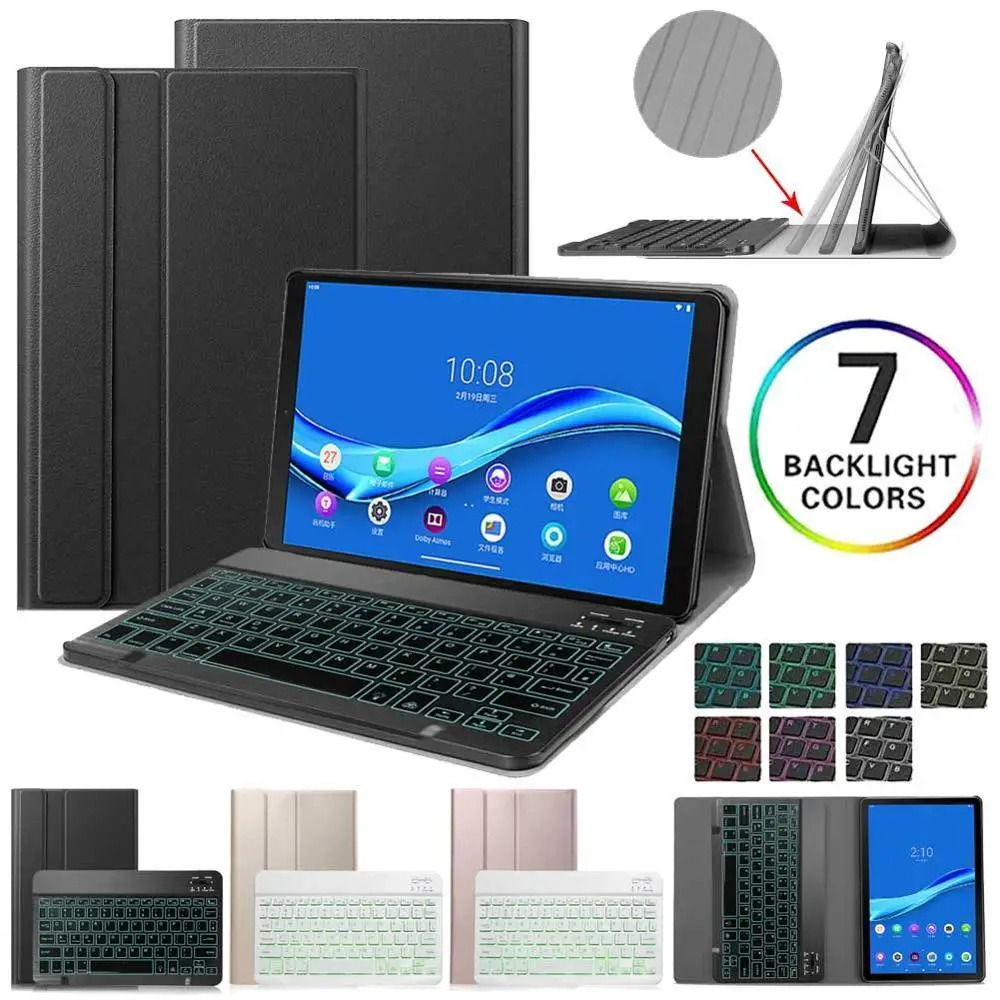 

Backlit Wireless Keyboard Case For Lenovo Tab M10 FHD Plus 10.3inch TB-X606X X606F Tablet Stand Cover Folio Case with Keyboard