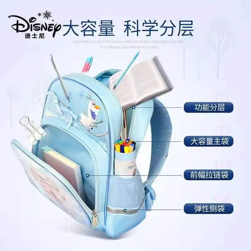 2021 Disney Frozen Kindergarten Backpack For Girls School Bags Age 3-8 Years Elsa Anna Large Capacity Kids Birthday Gift Mochila