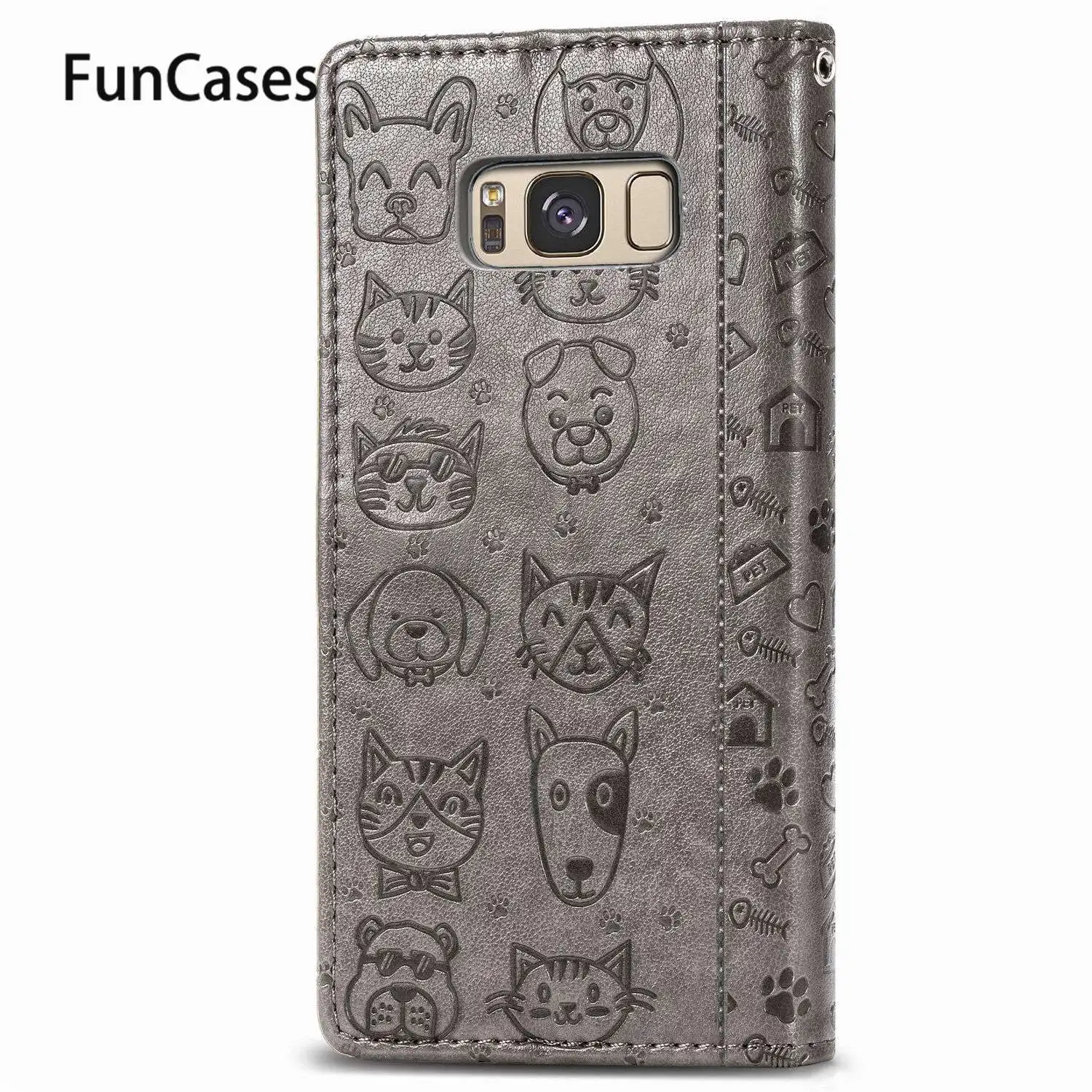 Чехол-книжка с мультяшным рисунком для телефона Samsung S8 Plus чехлы-книжки Galaxy carcaso +