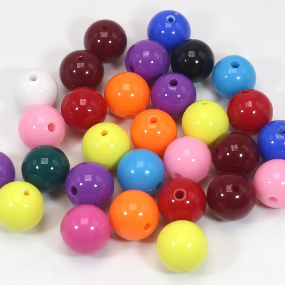 50 разноцветных акриловых круглых бусин из пузырчатой резинки 14 мм (0 55 дюйма)
