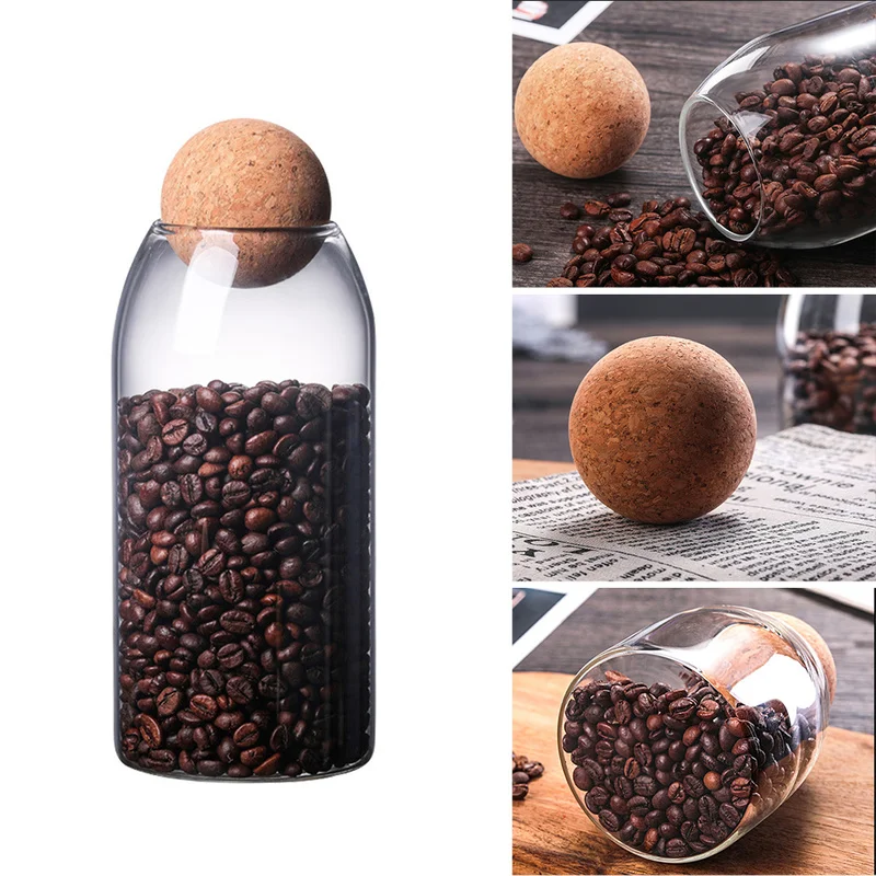 Borosilicate Transparent Lead-Free Glass Sealed Can Storage Tank Grains Jar Creative Cork Tea Containers | Дом и сад