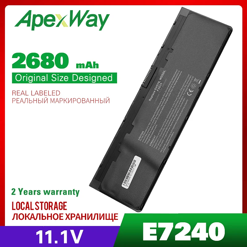 Аккумулятор для ноутбука Dell Latitude E7240 E7250 11 1 В ApexWay WD52H GVD76 KWFFN 0WD52H J31N7 W57CV