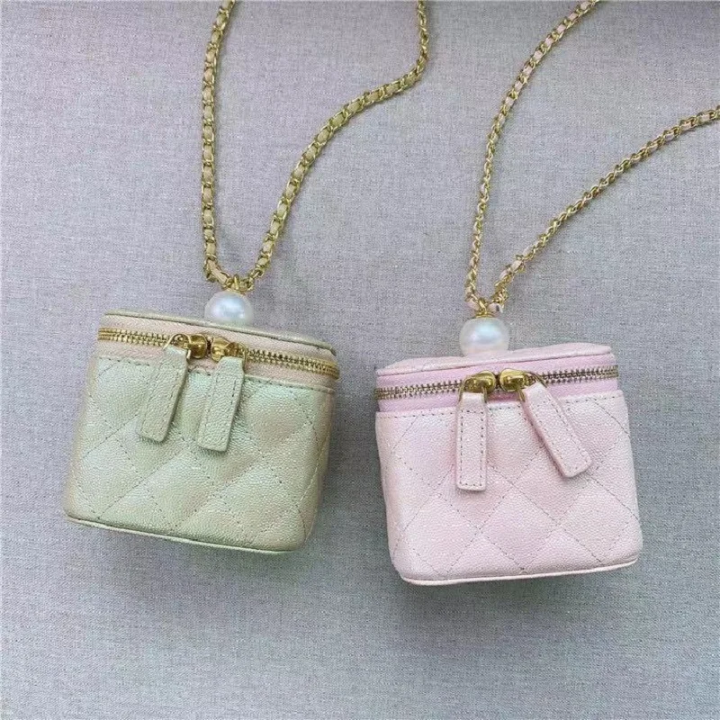 

2021 Luxury Designer Real Leather Handbags Chain Shoulder Bags Brand Crossbody Beading Bags Mini Box Bag Purses and Handbags