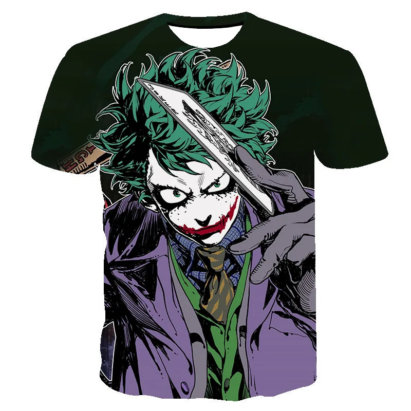 

Harajuku style street cool handsome 3D printing Animation cartoon men and women with the same round neck Fashion Men T-shirt