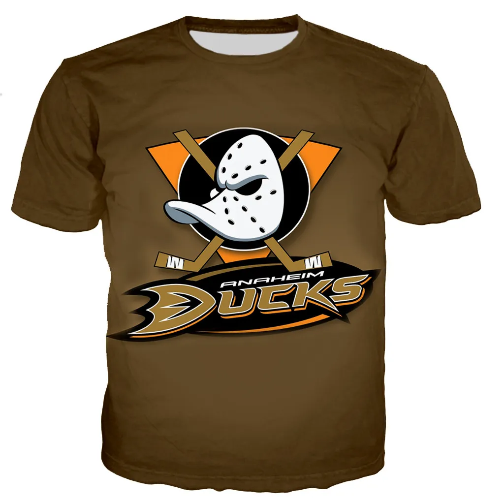 

Summer New Style Men's Mighty Duck 3d Printing Ice Hockey Duck Children's Short-sleeved Casual Boy And Girl Cool Top T-shirt