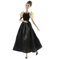 black golden fashion doll outfits for barbie doll dress princess gown clothes for barbie 16 bjd doll accessories kids toy