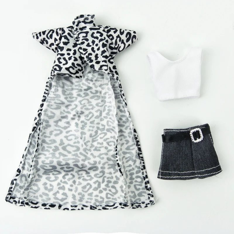 1 комплект аксессуары для кукол Барби наряды длинное пальто с леопардовым