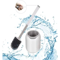 cleanhome wall hanging tpr toilet brush with a tweezer rubber head holder for household floor bathroom commode cleaning