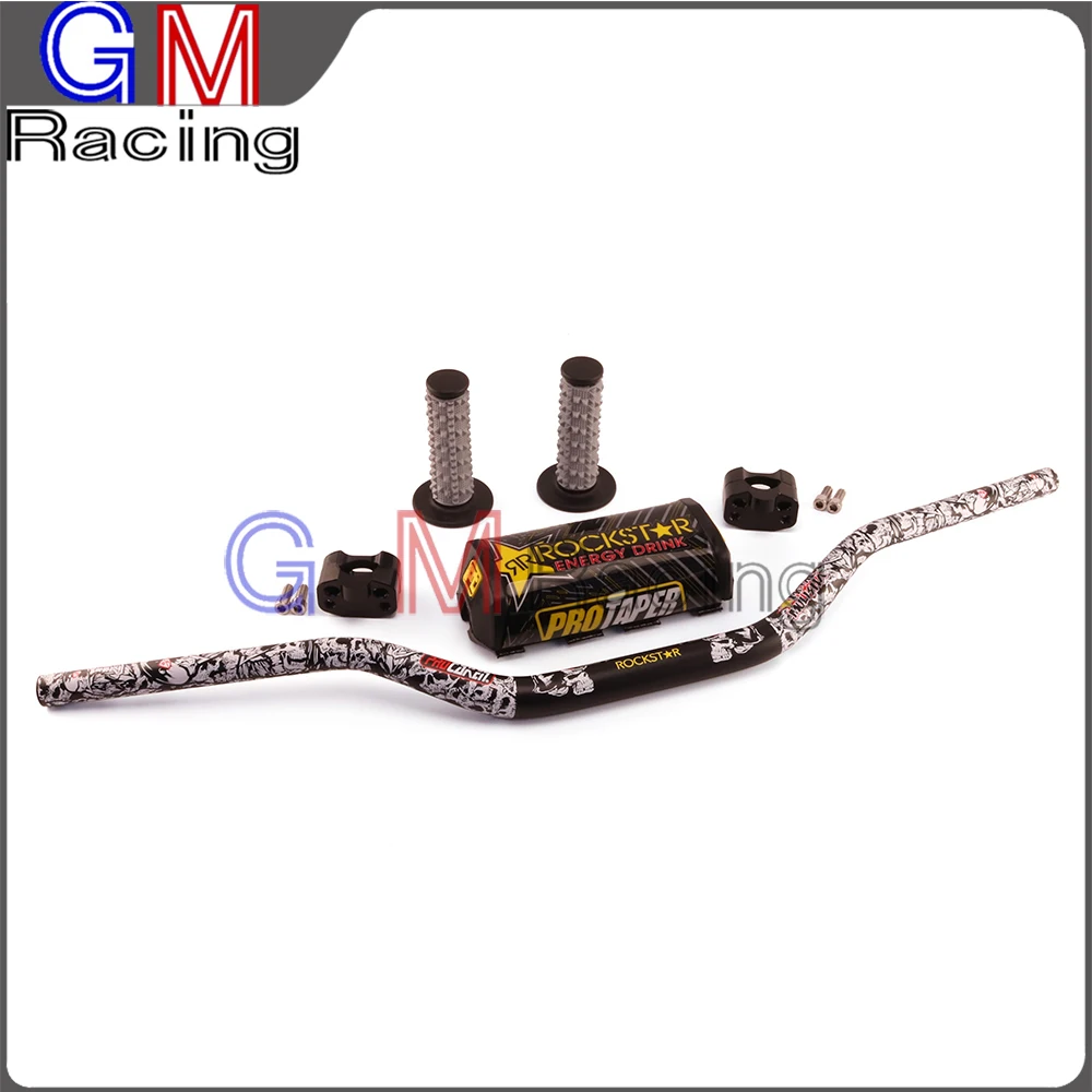 Black pattern A 1 1/" жир бар ручки 22 мм до 28 мм бар зажимы Жир Бар Pad для KAWASAKI KX125 KX250 KX250F KXF250 KX450F мотоцикл - Цвет: Black pattern A