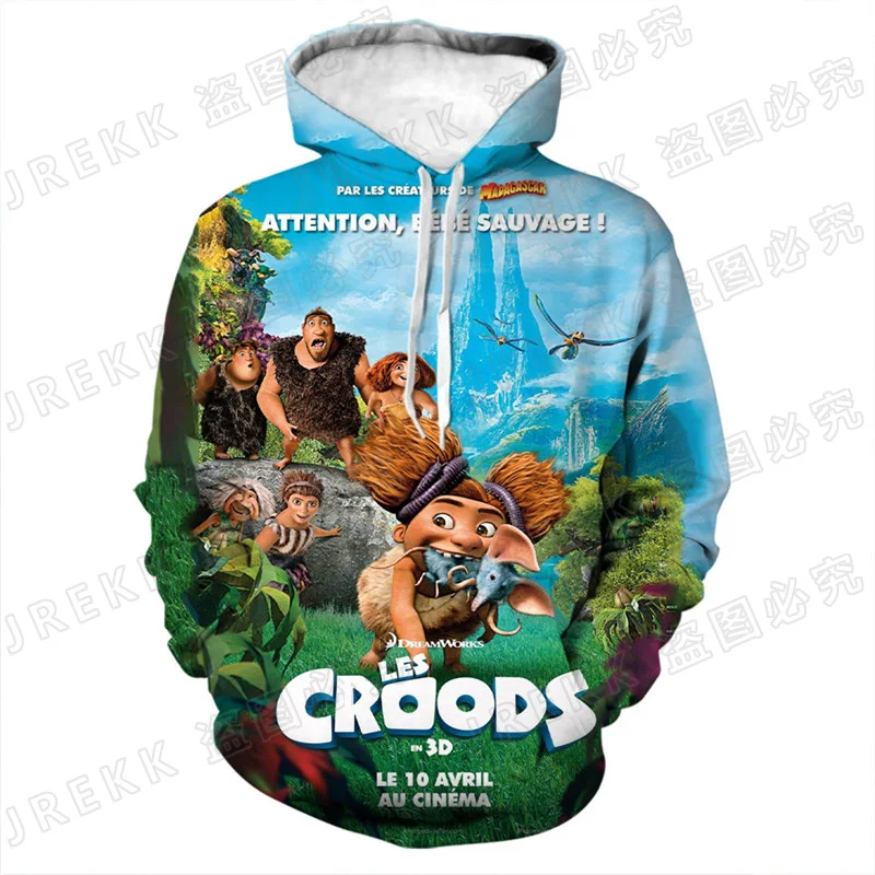 

The Croods Hoodies Men Women Children Fashion Cartoon Anime 3D Print Sweatshirt Casual Boy Girl Kids Cool Pullover Coat