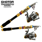 Телескопическая удочка, катушка, портативная короткая Удочка 1,8-3,6 м, спиннинговая катушка, металлическая катушка, набор для рыбалки