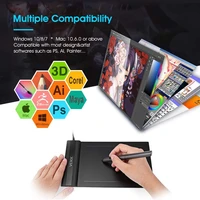 6x4 inch drawing tablet veikk s640 graphic drawing tablet ultra thin pen tablet with 8192 levels battery free passive pen