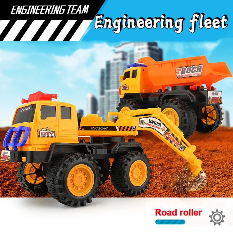 

2021 New Small Size Sliding Children's Plastic Toy Mixer Truck Excavator Simulation Engineering Vehicle Toy Boy Gift