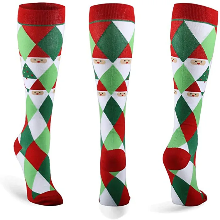 Christmas Compression Socks 6 Pairs Per Set Christmas Sport Sock Christmas Gift