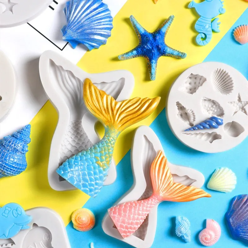 Sugarcraft DIY хвост русалки инструменты для украшения тортов из мастики 3D Морская