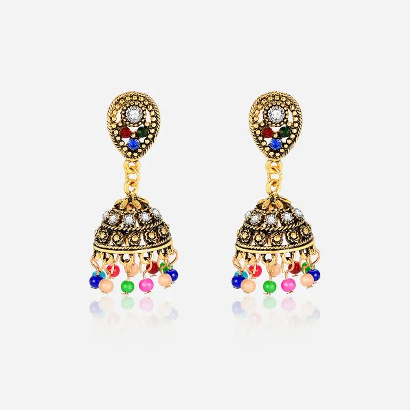 Новые дизайнерские этнические серьги null античные винтажные цветные бусины