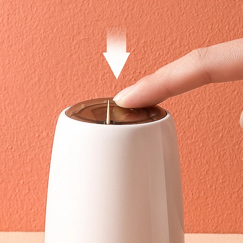 

Nordic Style Plastic Toothpick Holder Dispenser Automatic Pressing Tooth Pick Container Storage Box for Home Restaurant