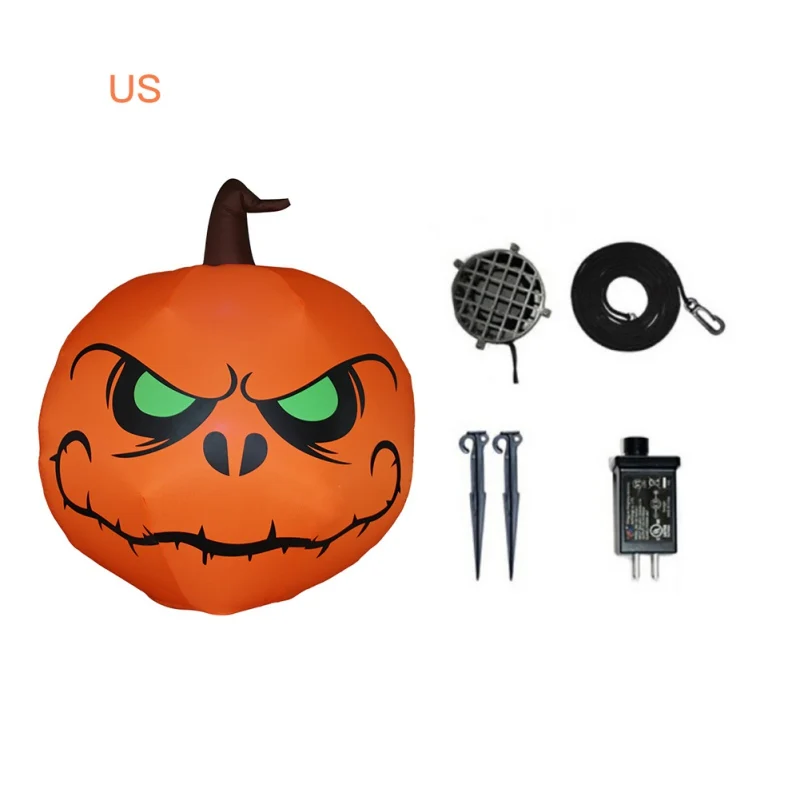 

3.93 FT Tall LED Lighted Halloween Inflatable Pumpkin And Ghost Party Decoration For Home Outdoor Indoor Garden Yard Decoration