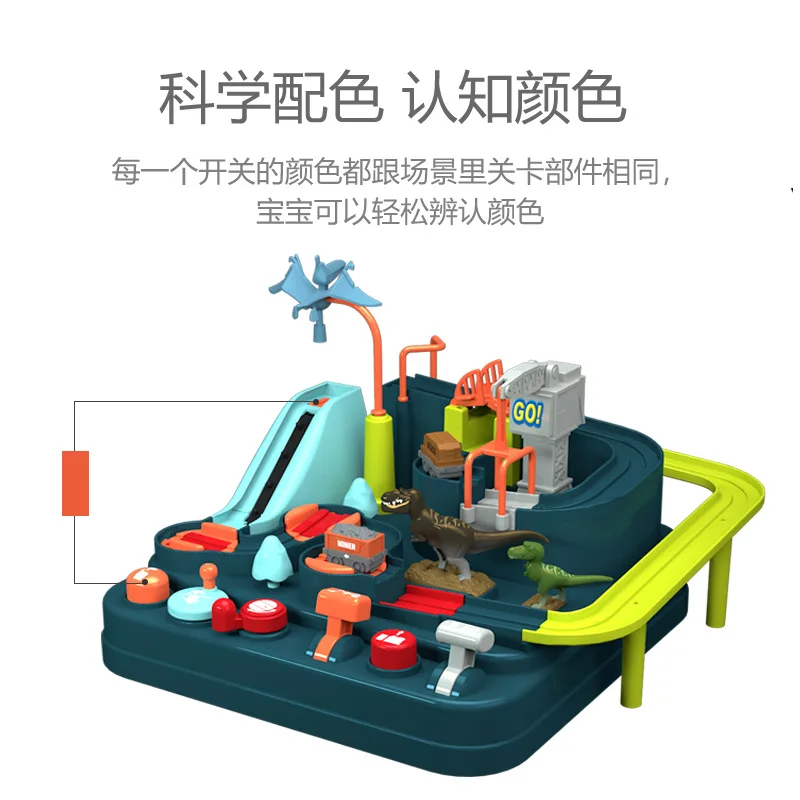 

Cross-Border Hot Selling Play House Dinosaur Shaoguan Bud Redhead Parking Lot Dinosaur Car Bud Redhead Car Toys