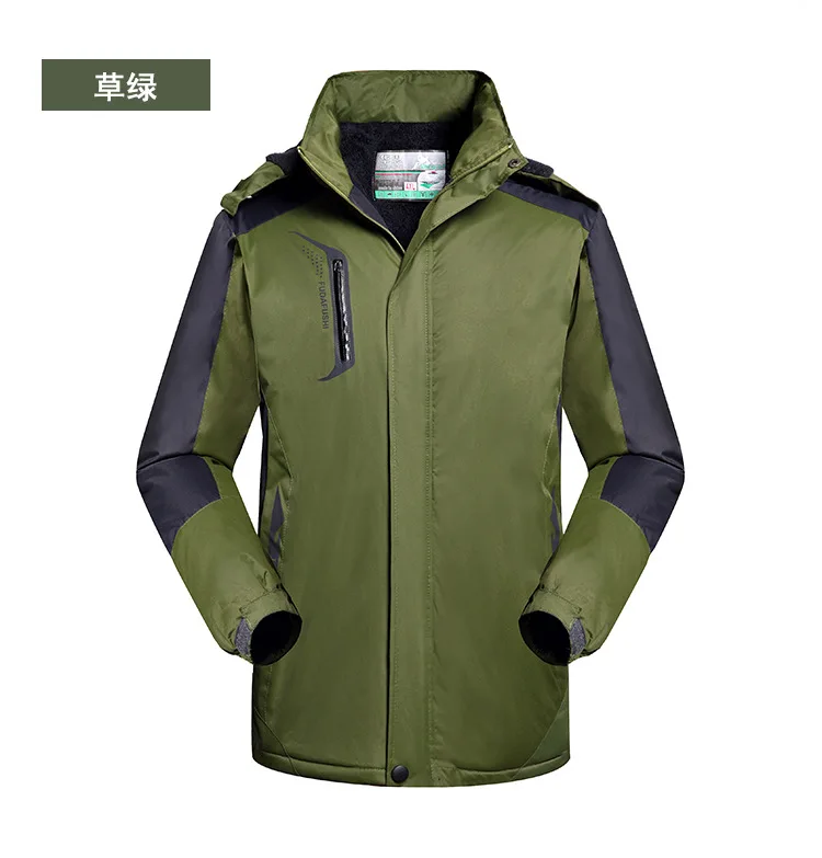 

COGOXO Winter Jacket Men Thick Windproof Waterproof Fleece Coat Mens Military Outwear Parka Plus Velvet Overcoat