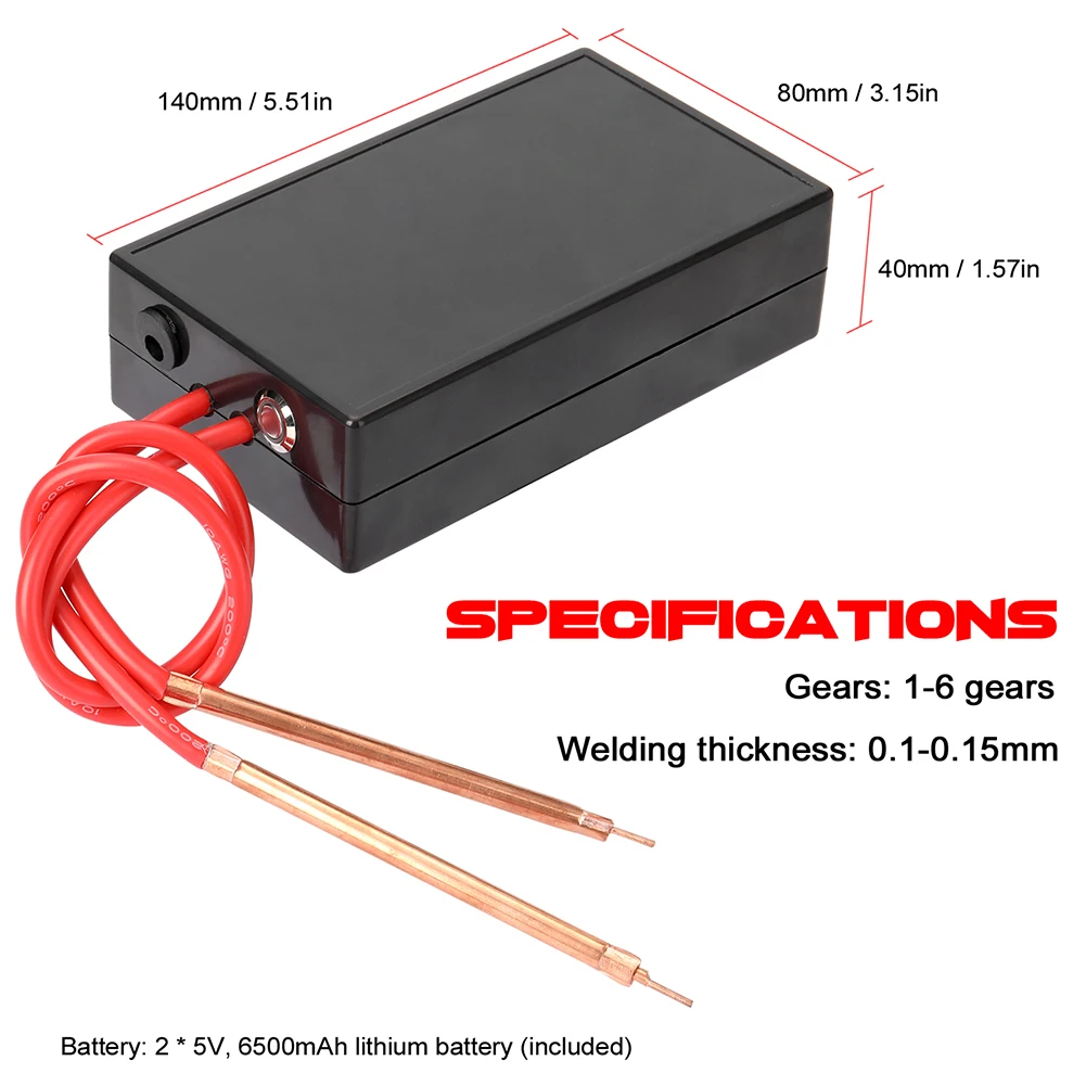 

Portable 6 Gears DIY Mini Spot Welding Machine for Lithium Battery Adjustable Spot Welder with Nickel Sheet Welding Tool Kit