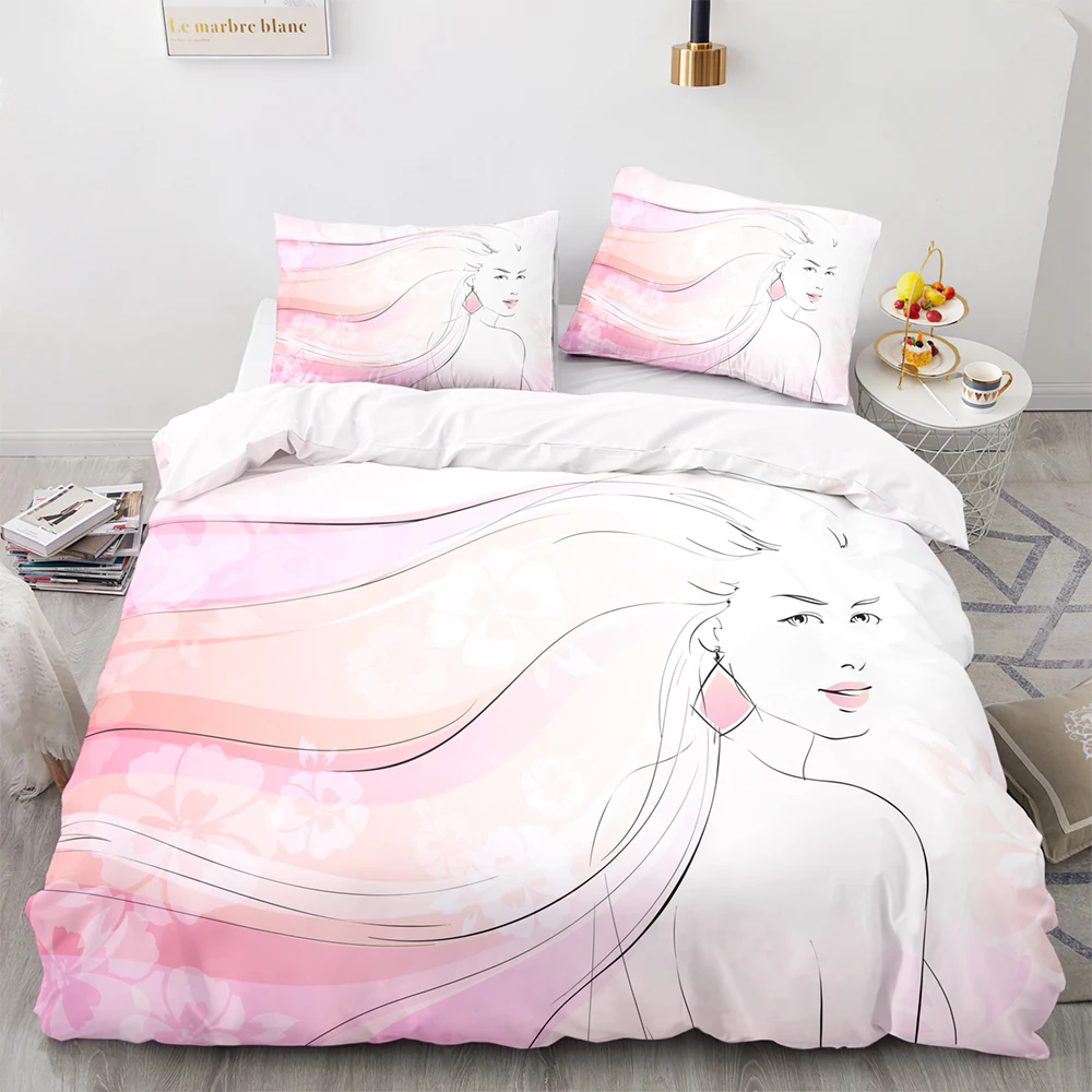 

Beautiful Abstract Style Sketch Pattern Bedding Set, 240220 Duvet Cover Set With Pillowcase, 220240 Quilt CoverBlanket Cover