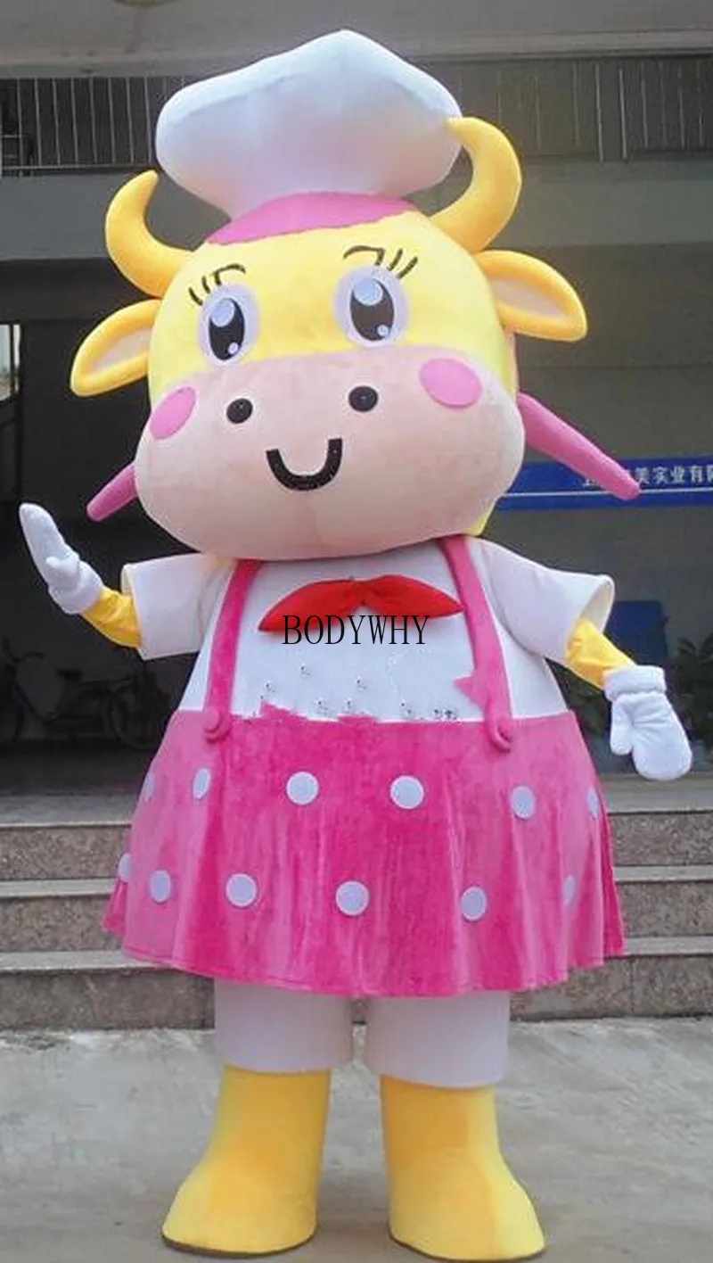Cute Cow Mascot Costume Suits Cosplay Party Game Dress Outfits Clothing Advertising Promotion Carnival Halloween Xmas Easter