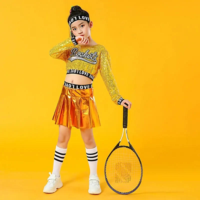 Костюм для джазовых танцев девочек костюм с открытым пупком танцевальные