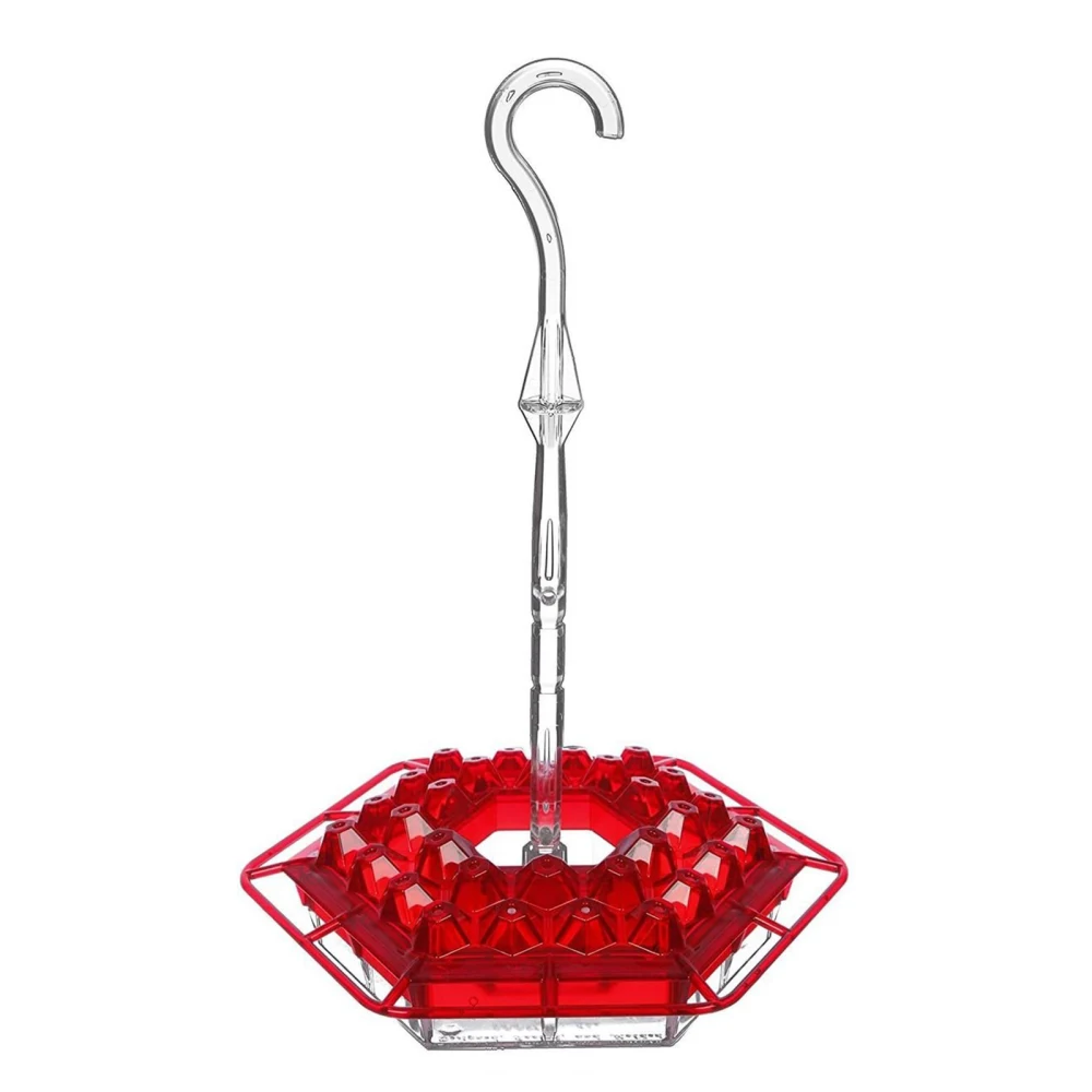 

Кормушка для домашних животных с крючком, красная Шестигранная пластиковая сияющая Кормушка Для дома и сада, с различными лицами, сверкающа...