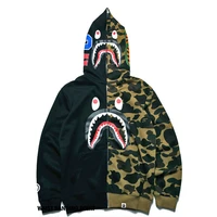 new fashion fall winter mens baped shark camouflage hoodie polyester youth coat couples wear streetwear women jacket hip pop