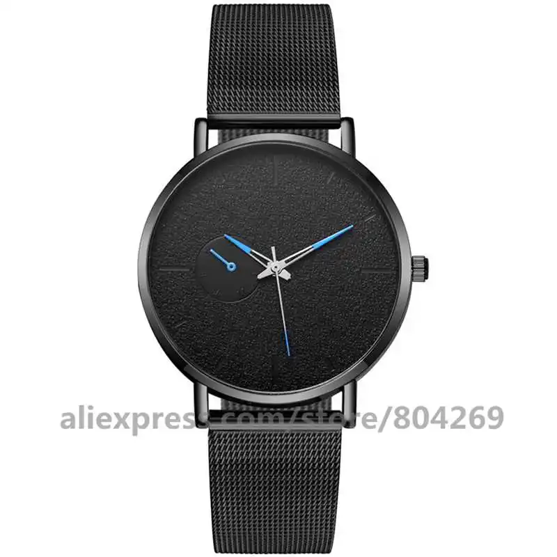 Hot Top Brand Luxury Men Watch Classic Black Mesh Men Wrist Watch Fashion Design Ultra-thin Sport Watch Relogio Masculino