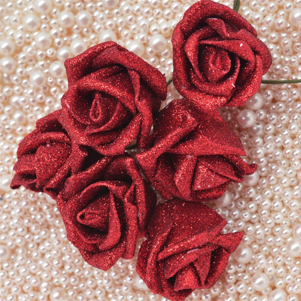 Искусственный цветок розы 6 шт Поддельные Красный Домашний Декор Пена PE | Дом и