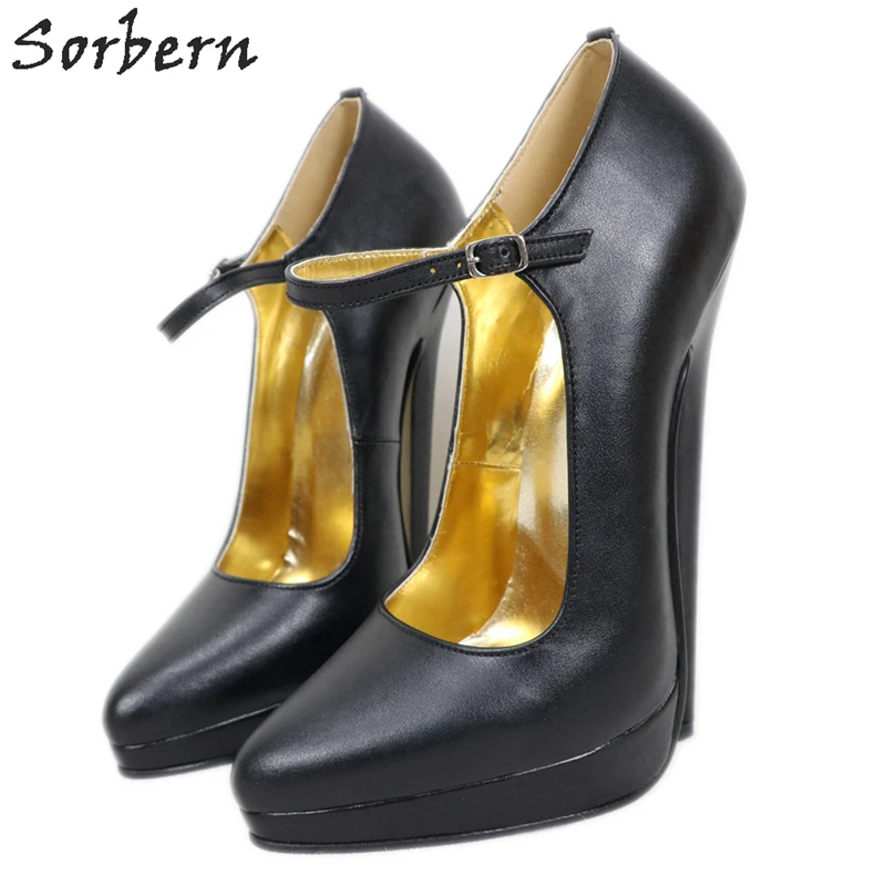 

Sorbern 18cm 20cm Mary Jane Pump Shoes Women Stilettos Platform Fetish Unisex Sissy Boy Sexy Shoes Pointy Toes Custom Color